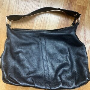 Banana Republic Factory black leather hobo bag with gold hardware